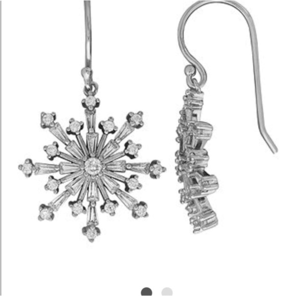 Snowflake Jewelry set Sterling Silver Cubic Zirconia gift boxed - Picture 6 of 9